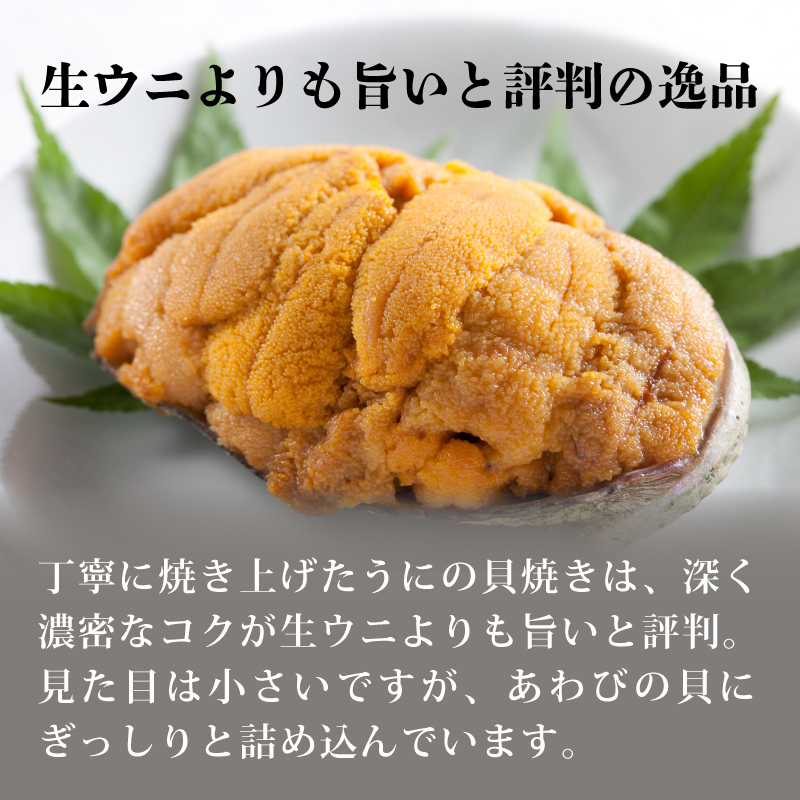うにの貝焼き 150g 75g × 2個 焼きウニ 無添加 天然 ムラサキウニ 魚貝類 ウニ うに 焼きうに 加工品 惣菜 [56500611_2]