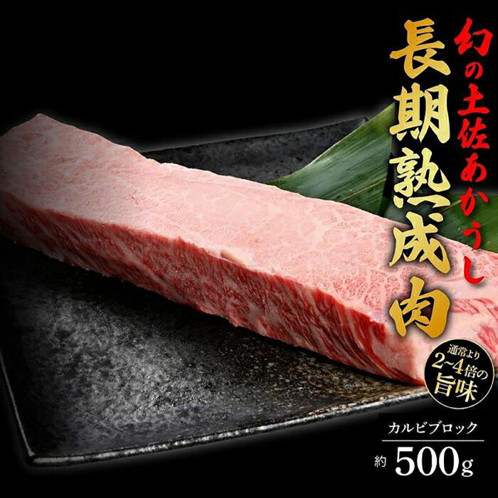 【ふるさと納税】エイジング工法 熟成肉 土佐あかうし 特選カルビ ブロック 約500g 冷凍 【株式会社LATERAL】[ATAY070]