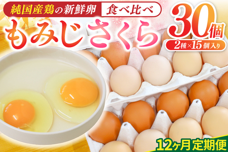 純国産鶏【さくらともみじ】純たまご30個入り 破損保証5個を含む【12ヶ月連続お届け】 (AJ034) 国産 卵 産地直送 卵 飼料にこだわった 卵 鶏卵