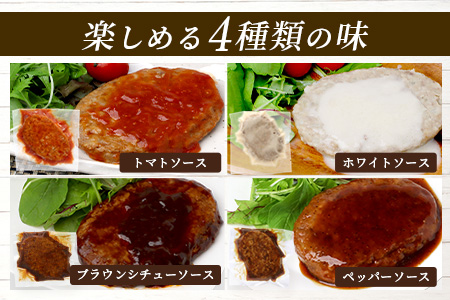 温めるだけ！ レンチン ハンバーグ ≪4種のソース お楽しみセット≫ 10個 ※2025年2月以降発送分※ ハンバーグ トマトソース ホワイト ブラウンシチュー ペッパー レンジ 簡単 大容量 レトル