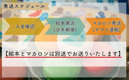【絵本の代金の一部はこども食堂へ寄附されます】 絵本 「だれでものいえへ」と、おばけマカロン12個セット | 絵本 マカロン 洋菓子 埼玉県 草加市