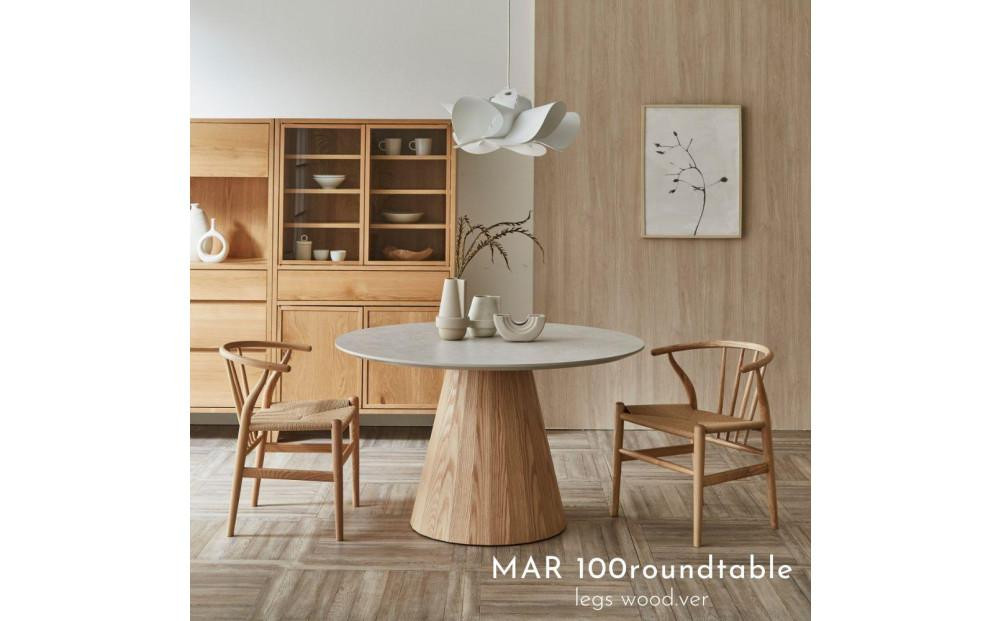 
            【MAR】ラウンドテーブル【突板脚ver】＜100～120cm＞
          
