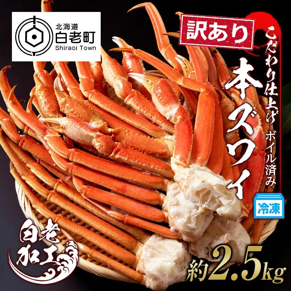  訳あり 本ズワイ蟹脚 ボイル冷凍 2.5㎏（7～10肩前後） BM331