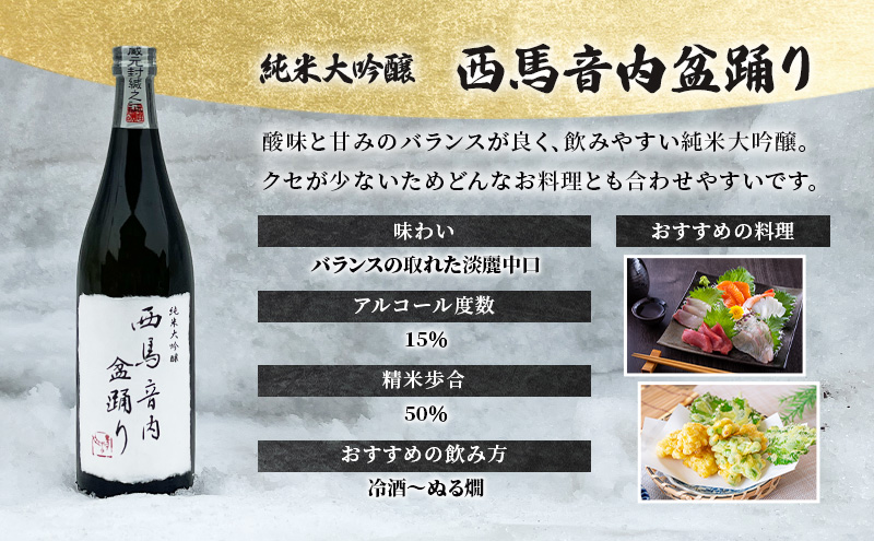秋田の酒 純米大吟醸酒 西馬音内盆踊り 720ml お酒 美酒爛漫 日本酒 アルコール 秋田 羽後町