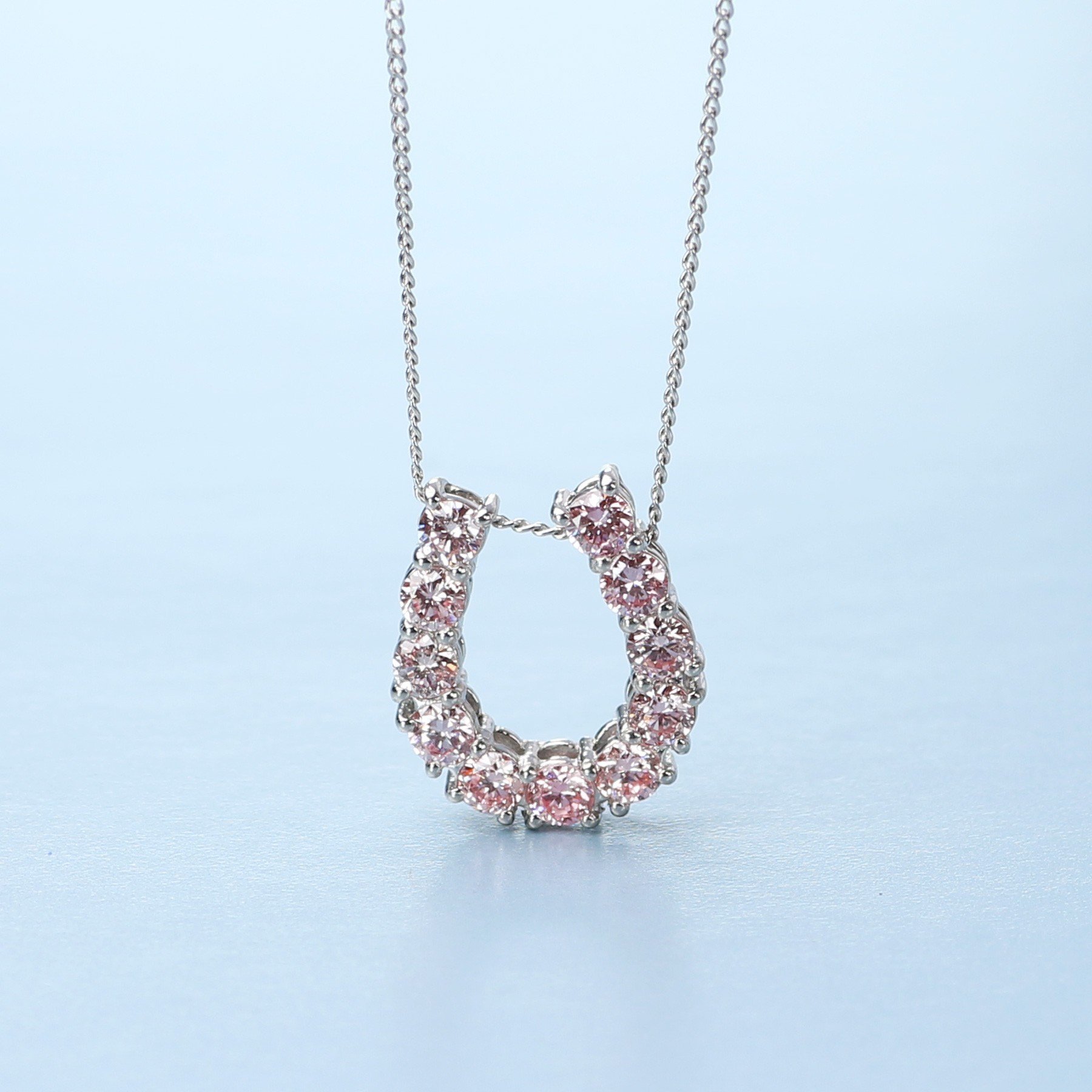 
                  プラチナ900 ラボピンクダイヤ0.363ct 馬蹄ネックレス  PT900-N007PK [AM320] / プラチナ900 ピンクダイヤモンド ダイヤモンド ダイアモンド ダイヤ 馬蹄ネックレス アクセサリー ギフト プレゼント
                