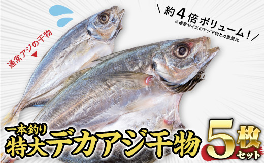 
【一本釣り！船上活け〆】真祐丸産 特大デカアジの干物　５枚　SE-6
