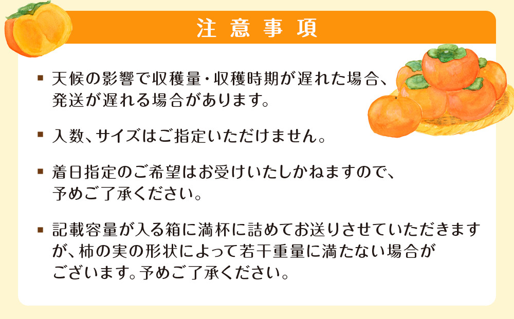 【2025年11月上旬以降発送】◆先行予約◆和歌山県産 富有柿 ＜ご家庭用＞ 約3kg 満杯詰め
