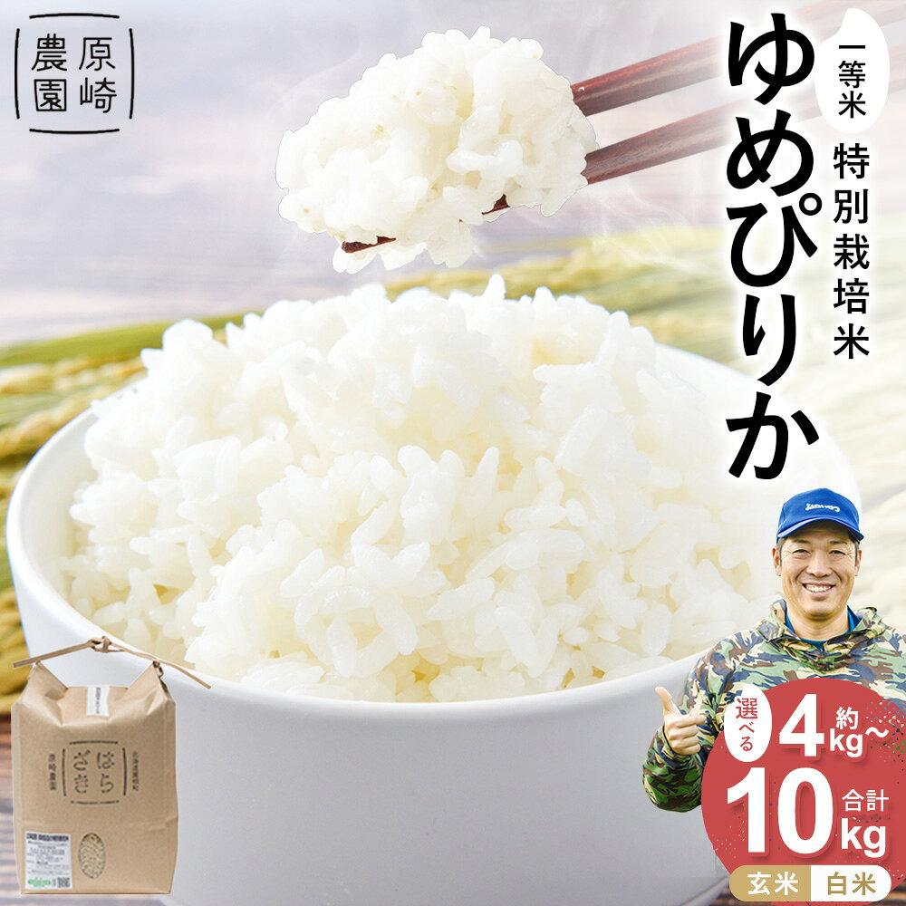 【ふるさと納税】【令和8年産】一等米・特別栽培米 ゆめぴりか （農薬7割減） ＜選べる種類・容量＞ 玄米 ／ 白米 | 4kg（2kg×2）／5kg（5kg×1）／10kg（5kg×2） | 北海道 鷹栖町 原崎農園 お米 米 ご飯 ごはん 飯 食品 常温 【2026年10月下旬頃発送開始予定】