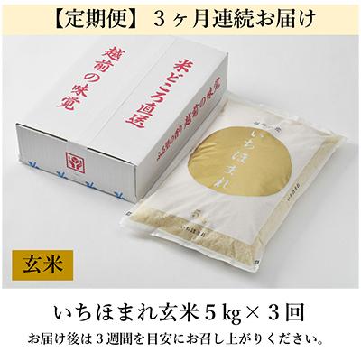 ふるさと納税 あわら市 【毎月定期便】いちほまれ 玄米 5kg全3回 |  | 03