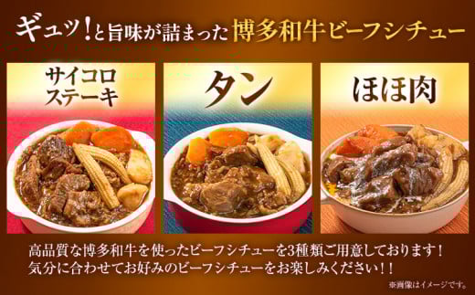 博多和牛 の ビーフシチュー 230g×3種類 ( サイコロステーキ タン ほほ肉 ) 清柳食産《30日以内に出荷予定(土日祝除く)》---skr_fbeafsty_30d_13200_690g---