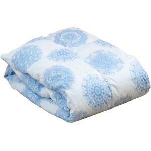 ダウンケット70％　シングル　カレイド（ブルー）_肌掛け ダウンケット 薄手 カレイド 洗える 150 × 210cm シングル 人気 春 夏 秋 軽い 掛け心地 保温 速乾 ダウンプルーフ ダウン 