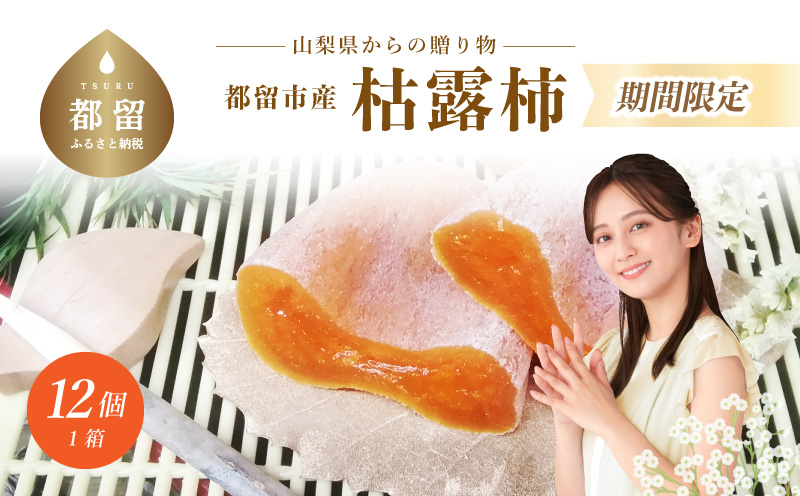 【都留市ふるさと納税】枯露柿（中サイズ12個入り）かき　ドライフルーツ　干し柿　旬の味覚　スイーツ　甲州百目
