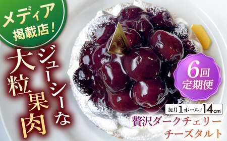 【全6回定期便】贅沢ダークチェリータルト(14cm)【心優 ?Cotoyu Sweets?】[KAA454] 