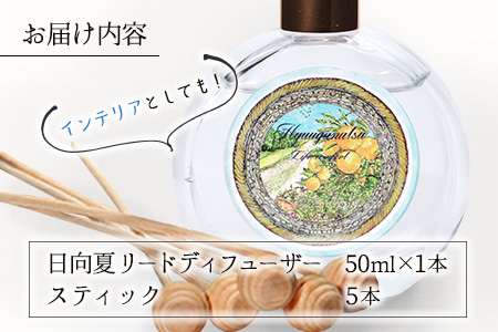 日向夏リードディフューザー(50ml)スティック付き　雑貨　アロマ　インテリア BC41-22