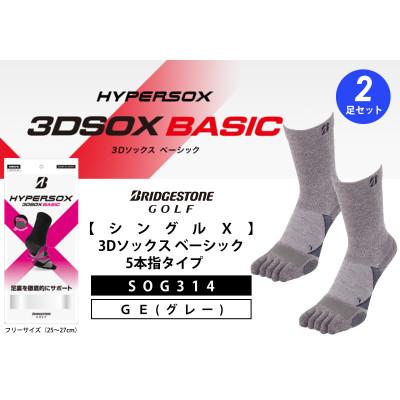 ふるさと納税 松原市 ブリヂストンゴルフ 【シングルX】3Dソックス ベーシック 5本指 グレー2足セット　SOG314