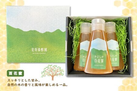 【3か月定期便】みよしの百花蜜 220g×3本 K063410
