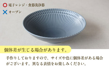 【2枚SET】美濃焼 さざなみ 18鉢 青白 18.3×5.4cm【1413293】