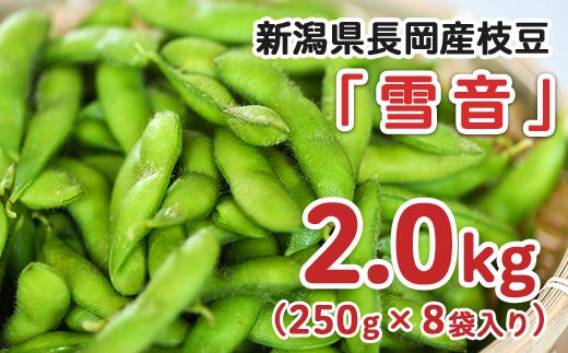 75E-11A新潟県長岡産枝豆2.0kg【雪音250g×8袋入り】