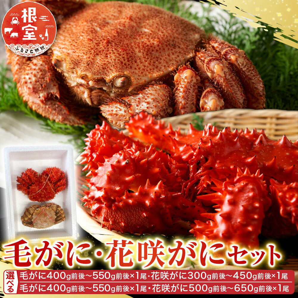 【ふるさと納税】 毛かに・花咲かにセット ( 毛かに 400g 前後 ~ 550g 前後 × 1 尾、花咲かに 300g 前後 ~ 450g 前後 × 1 尾 ) 花咲がに 花咲 花咲ガニ 花咲蟹 毛がに 毛蟹 けがに ケガニ かに カニ 蟹 ボイル 茹で蟹 茹でがに 茹でガニ