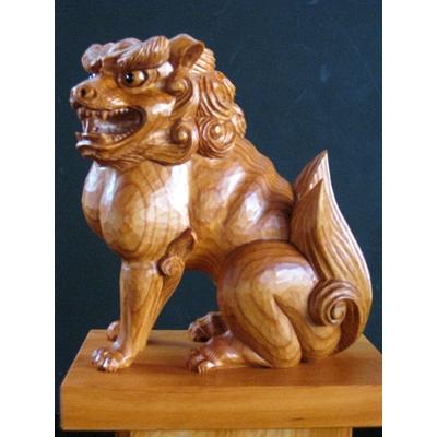 ふるさと納税 高山市 飛騨一位一刀彫　狛犬　阿形 g119