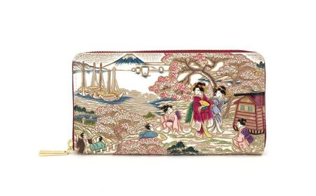 長財布 文庫屋大関 ぐるっとファスナー 浮世絵 御殿山 長財布