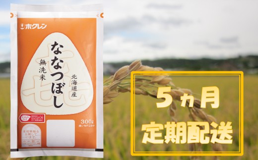 （無洗米３００ｇ）ホクレンななつぼし【５ヶ月定期配送】