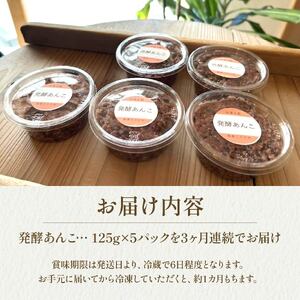 【3ヶ月定期便】 発酵あんこ 125g×5パック あんこ