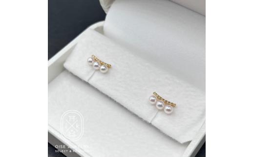 1890 K18YGダイヤモンド0.08ct アコヤ真珠ピアス3.5mmUP 真珠　ネックレス　ペンダント　アコヤ真珠　アコヤ貝　伊勢志摩　冠婚葬祭　結婚式　入学式　ギフト　贈り物　アクセサリー　ジュエリー　パール
