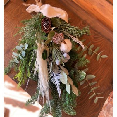 ふるさと納税 阿賀町 Christmasスワッグ【しろいゆき】 |  | 01