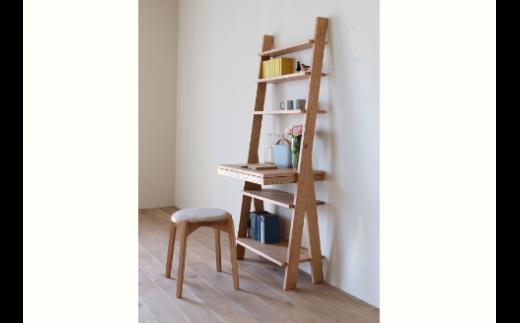 天然木デスク 机 リビング シェルフ 本棚 幅84cm / ウォールナット材 または オーク材 【HIRASHIMA SCALA Desk 084】 受注生産