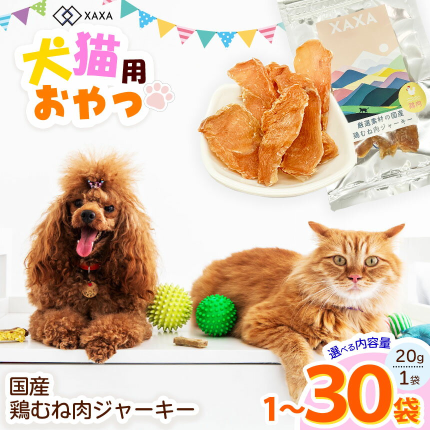 【ふるさと納税】【選べる】国産鶏むね肉 ジャーキー40g 1袋 or 3袋 or 5袋 or 大容量30袋｜鶏むね肉 ジャーキー 高タンパク質 ジビエ 犬 猫 満足 ペット 動物 愛犬 ご褒美 おやつ 信州 国産 ふるさと納税 長野県 松本市