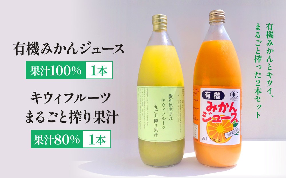 
                  有機みかん果汁100%ジュース+キウィフルーツ果汁80% | 湯河原町 有機農園 手作り みかん キウイ ジュース
                