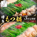 おおやまもつ鍋お届け便【隔月定期便(計3回発送)】 牛もつ鍋 味噌 みそ 醤油 しょうゆ もつ鍋セット もつ ホルモン 鍋 スープ付き 冷凍 送料無料 福岡県 飯塚市 飯塚 【E4-002】【1204レビューCP】