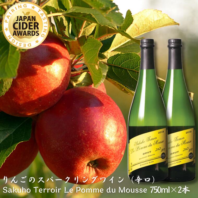 【ふるさと納税】りんごやSUDA　Sakuho Terroir Le Pomme du Mousse　シードル2本入りギフトBOX【限定40箱　りんごのスパークリングワイン（辛口）　750ml×2本セット 】[RS-102]
