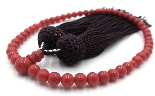 赤珊瑚 念珠 数珠（fju-96）