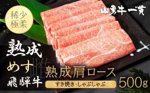 
                  熟成肩ロース すき焼き用 しゃぶしゃぶ用 500g 熟成飛騨牛『山勇牛』 A4 A5 すきやき すき焼 ロース 飛騨牛 熟成肉 牛肉 肉 和牛 国産 飛騨市［r04］ グルメ 飛騨牛すき焼き
                