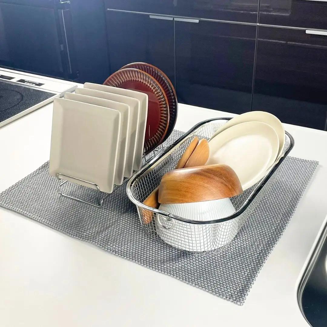 すっきり暮らすセット（深型+ディッシュラック） 水切りかご ステンレス 食洗機対応 燕三条製 [ビーワーススタイル] 【013S149】