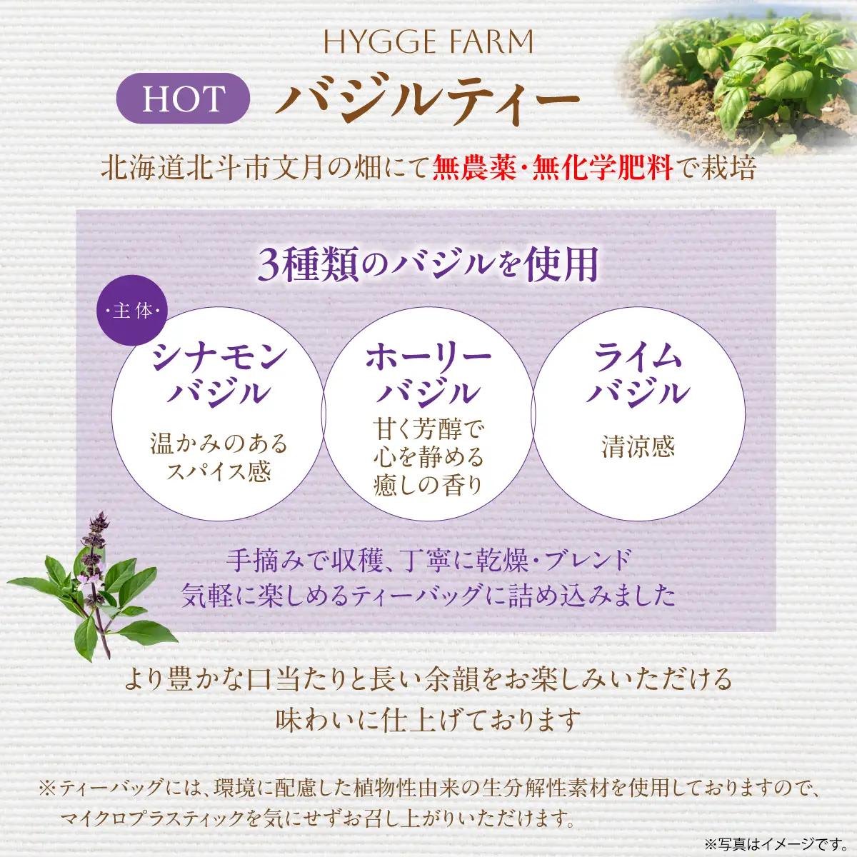 バジルティー【HOT】3袋セット Basil Tea From Hygge Farm HOKBB002