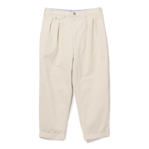 BEAMS PLUS 2プリーツ ツイル パンツ　CEMENT　M