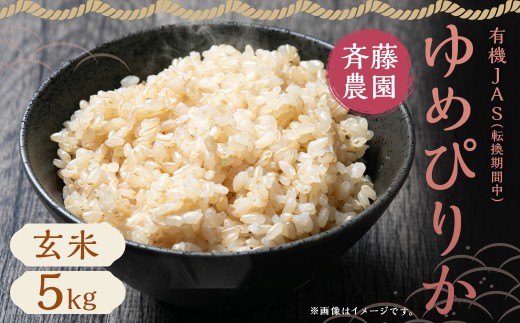 【令和7年産】 有機JAS 蘭越産 ゆめぴりか 5kg （転換期間中） （斉藤農園）【2025年10月上旬-2026年7月下旬発送予定】 米 お米 玄米 蘭越町