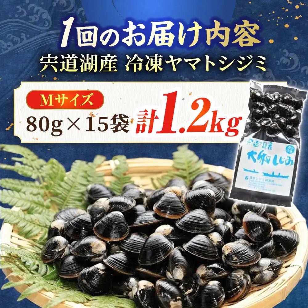 しじみ 【全12回定期便】生産量日本一！宍道湖産 ヤマトシジミMサイズ（真空冷凍） 80g×15袋 島根県松江市/有限会社日本シジミ研究所[ALBS005] しじみ しじみ