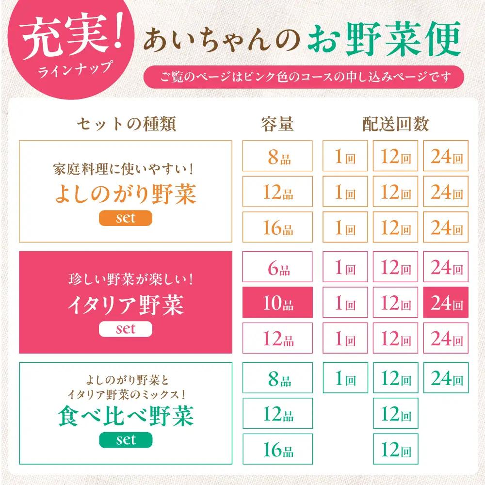 【10品×24回定期便】あいちゃん農園「イタリア野菜」セット（レギュラー） 野菜 やさい[FAA019]