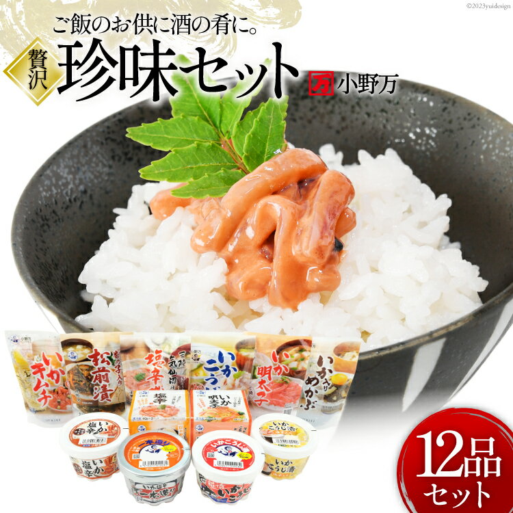 【ふるさと納税】塩辛 珍味 12品セット [小野万 宮城県 気仙沼市 20564639] おかず おつまみ 酒の肴 詰め合わせ セット 冷蔵 いか イカ 塩辛 数の子 松前漬 めかぶ 明太子