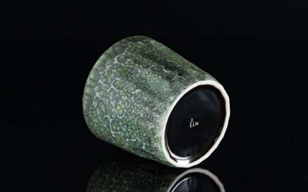 【世界でグランプリ受賞】有田焼 大理石のような質感 ロックカップ 麟 Lin Marble Old Ivy 1個【金照堂】ロックグラス ウイスキーグラス 焼酎グラス 酒器 アイビー グリーン 緑 ギフ