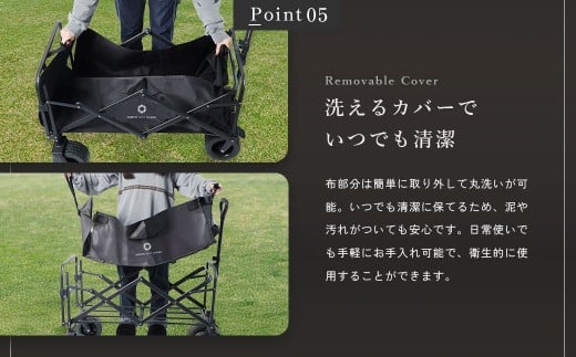 【NORTH VAST SAUNA】 アウトドアワゴン キャリーワゴン ブラック 耐荷重120kg 150L コンパクト 折りたたみ 後方開閉式 キャリーカート ストッパー キャンプ用品 アウトドア 