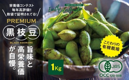 ※有機黒枝豆　予約受付中！※ 2026年10月以降発送　丹波篠山産　有機黒枝豆　1kg 令和8年産 2026年産 プレミアム枝豆 日本三大枝豆　丹波篠山黒枝豆 大粒 丹波 黒豆 丹波黒 黒大豆 濃厚 美味しい 旬 ご当地 お取り寄せ グルメ [BF01]