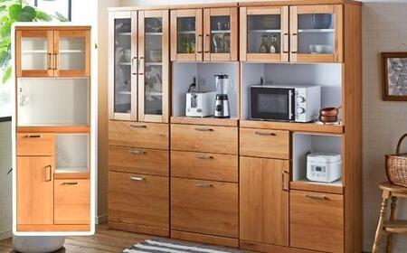 食器棚 トスティ アルダー無垢 幅80cm オープンダイニングボード 扉タイプ【開梱設置】