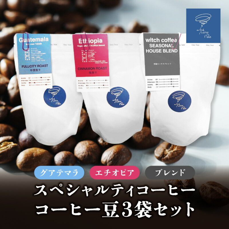 【ふるさと納税】スペシャルティコーヒー コーヒー豆100g×3袋入り ギフトセット 珈琲 コーヒー豆 ギフト 贈り物 箱入り コーヒーギフト 豆 セット 深煎り 中深煎り 浅煎り ブレンドコーヒー 季節 酸味 苦味 香り コク I04009
