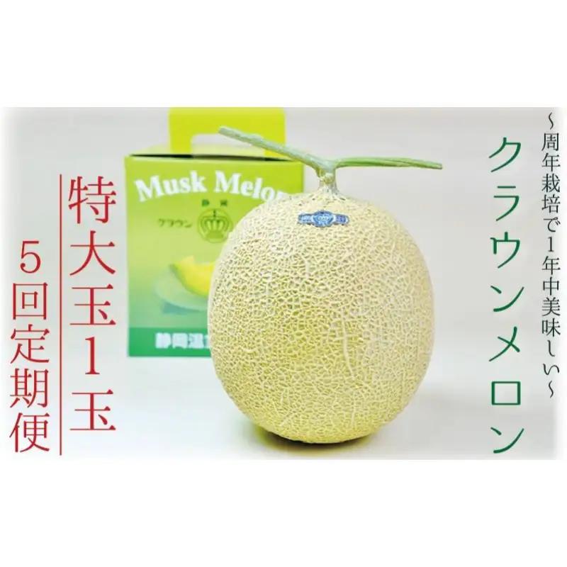 クラウンメロン マスクメロン 白等級 特大玉 青肉 クラウンメロン【1玉】【5ヶ月定期便】