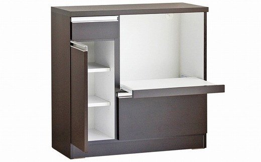 スライス (マイズ)90カウンターレンジ BR 【カウンター キッチン収納 レンジ収納 家具 国産 台所用品 食器収納】(H060446)
